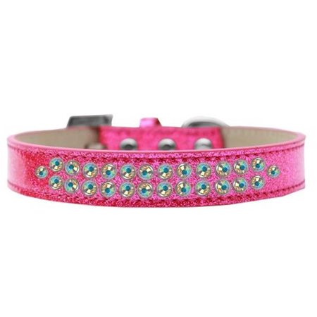 UNCONDITIONAL LOVE Two Row AB Crystal Dog CollarPink Ice Cream Size 14 UN796085